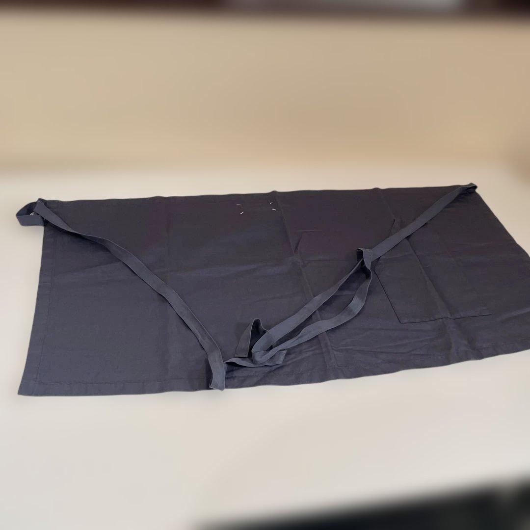 ダークグレー コットンエプロン ポケット付き