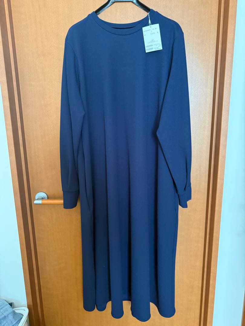 長袖　ビアズリーワンピース　ネイビー　size1