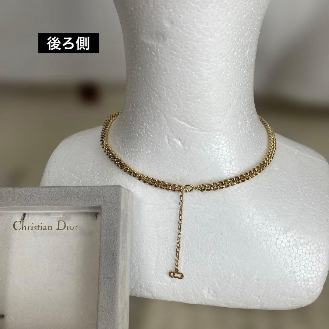 Christian Diorネックレス ★ラインストーン★未使用箱入り、刻印あり