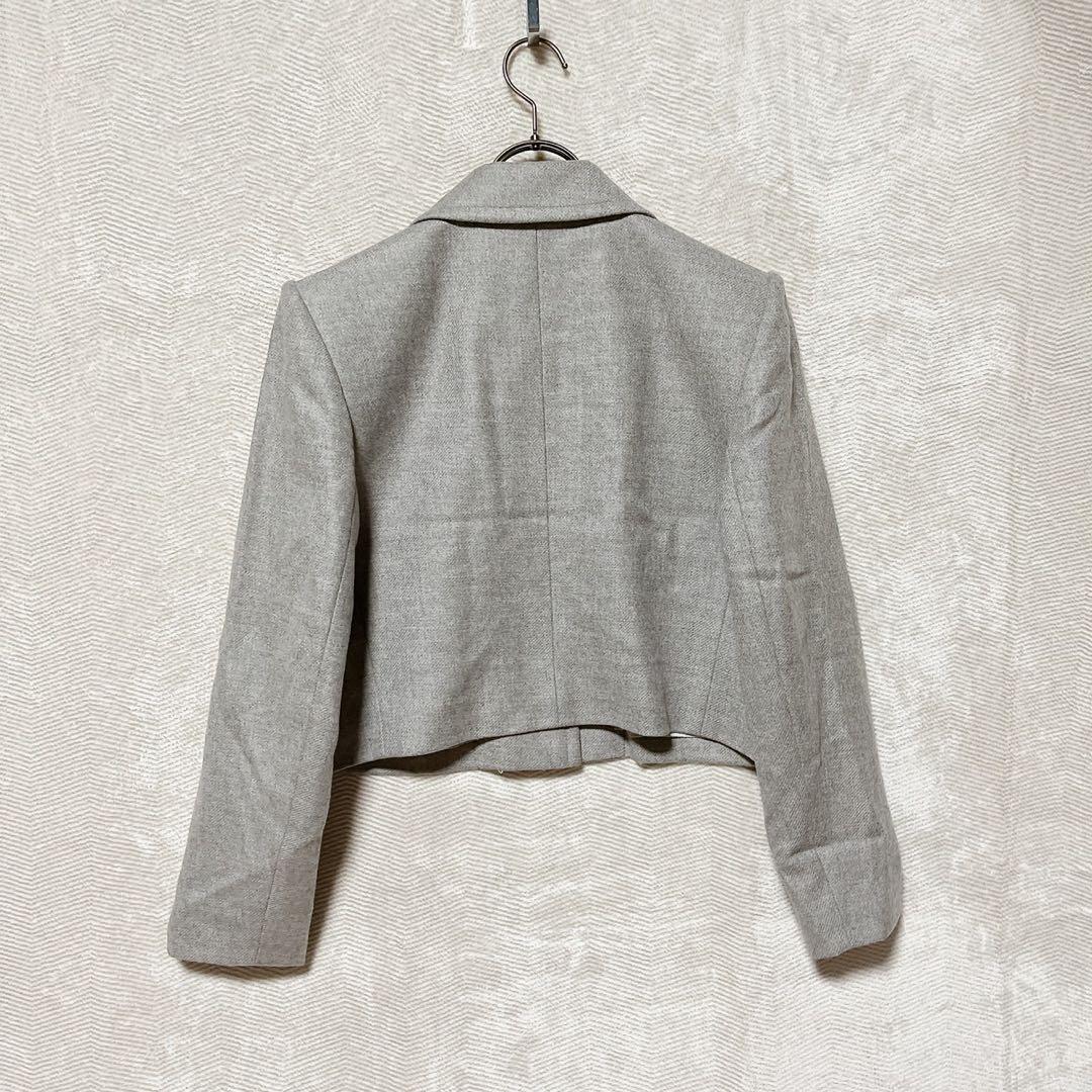 イヴサンローラン ウールジャケット 36 グレー 金ボタン フランス製