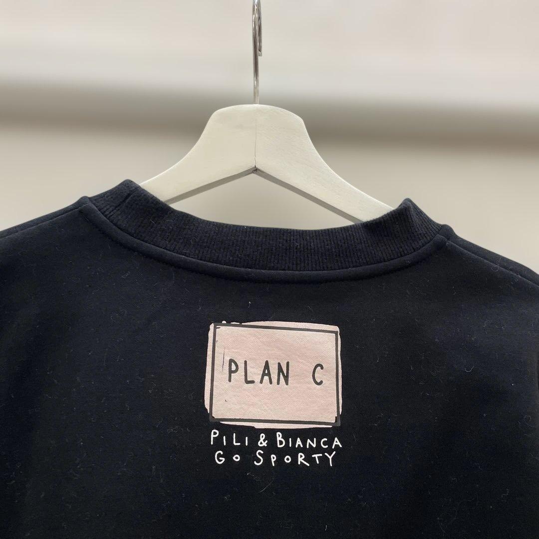 最終のお値下げ⚫︎PLAN C⚫︎ かわいいイラストの黒スウェット S ゆったり