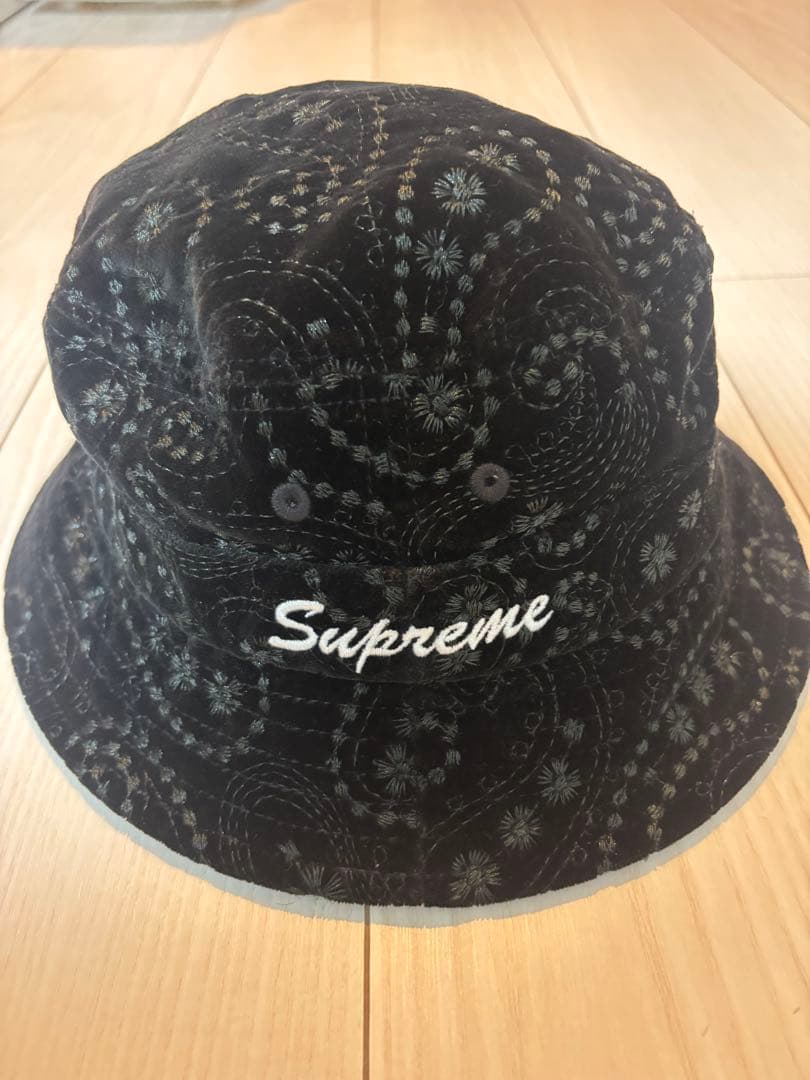 帽子 SupremeVelvet Paisley Boonie Black