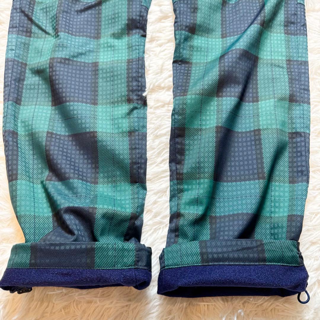 未使用級 パーリーゲイツ チェック柄 蓄熱 裏起毛 ナイロンパンツ リング付 L