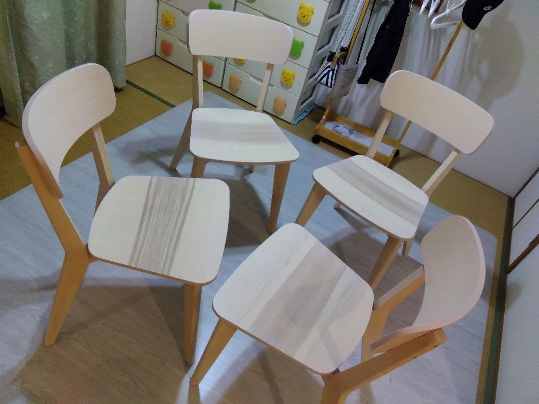 IKEAダイニングチェアリーサボーチェアアッシュ４脚セット★美品★
