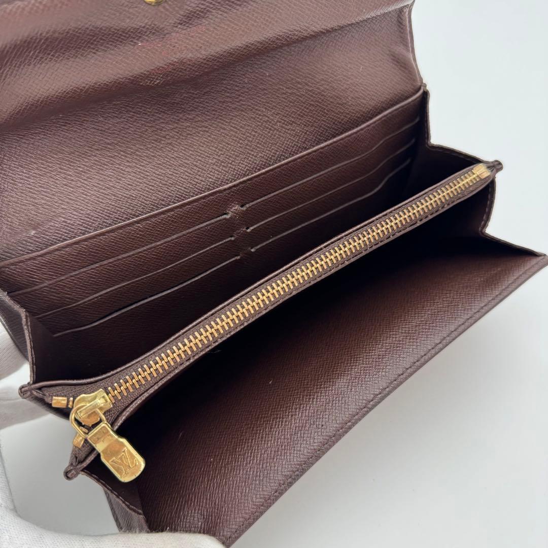 【美品】ルイヴィトン　ダミエ　エベヌ　サラ　長財布　財布　カード10枚