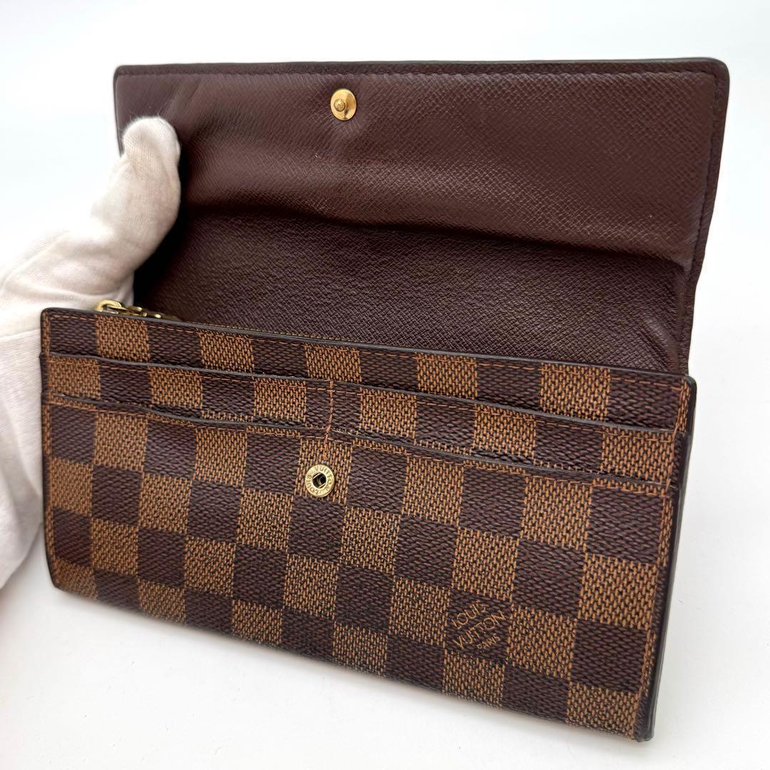 【美品】ルイヴィトン　ダミエ　エベヌ　サラ　長財布　財布　カード10枚