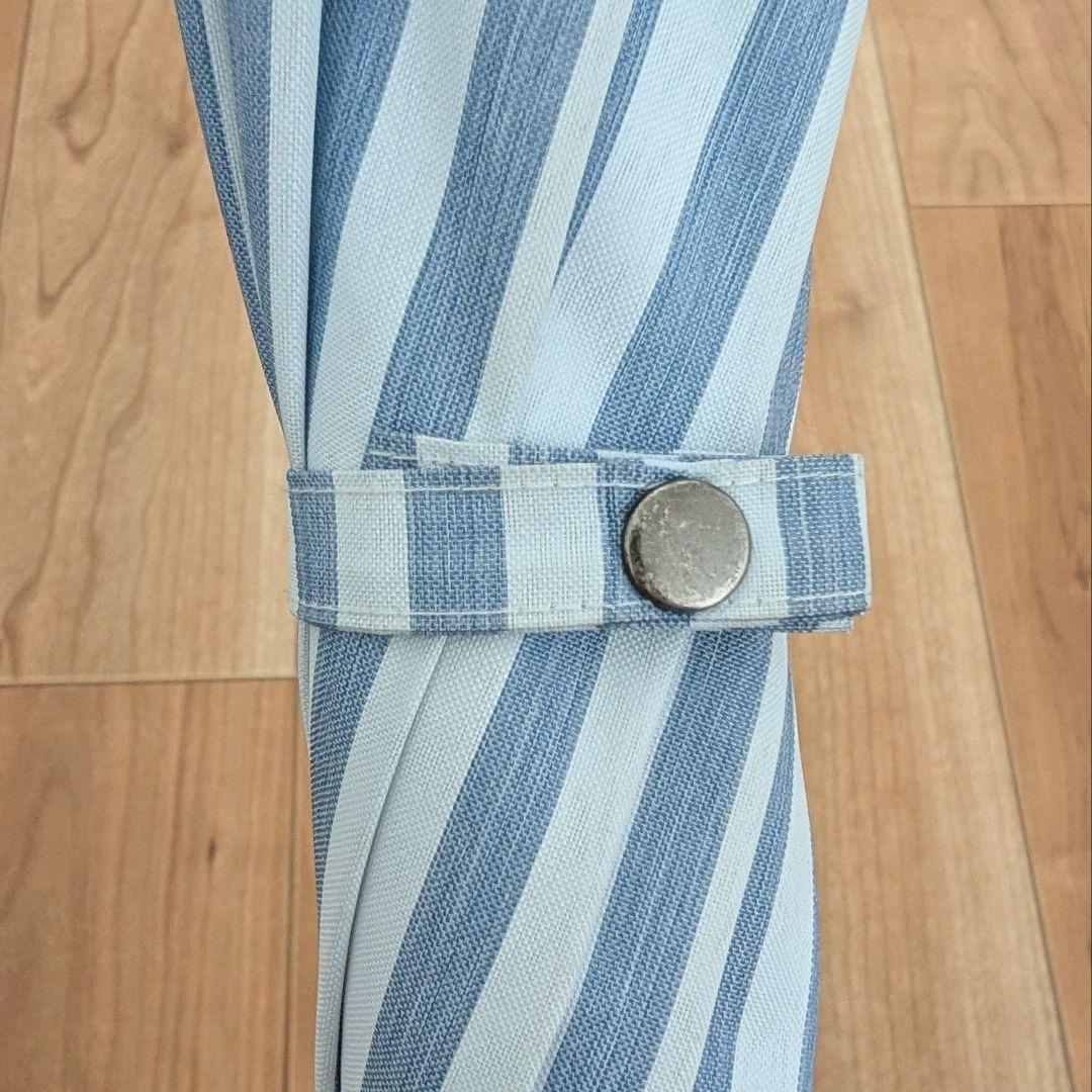 サンバリア100 長傘 Sサイズ ストライプ ブルー ショート 日傘