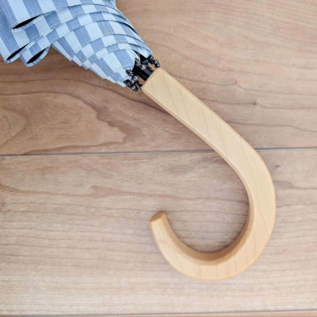 サンバリア100 長傘 Sサイズ ストライプ ブルー ショート 日傘