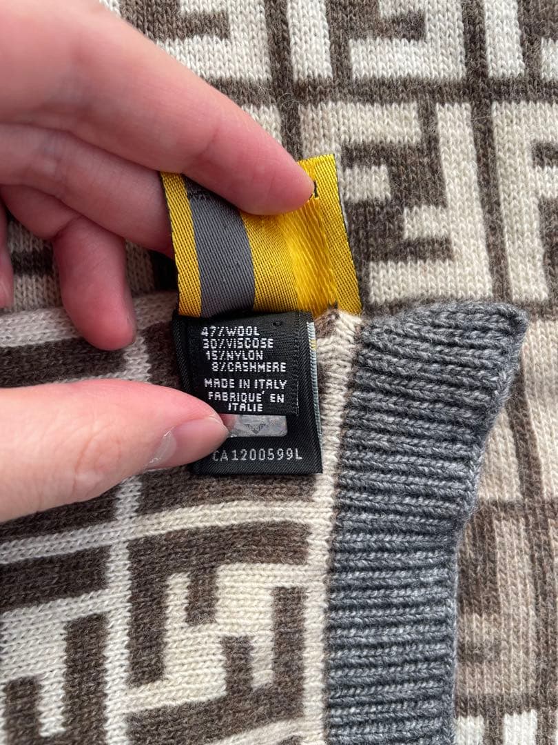 FENDI カシミアマフラー ズッカ柄 FFロゴ ストール