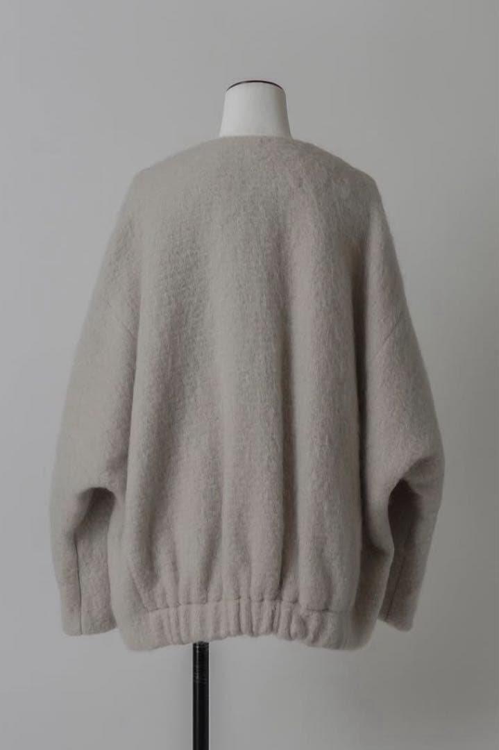 LOHEN ローヘン　シャギーカラーレスコート　ホワイト