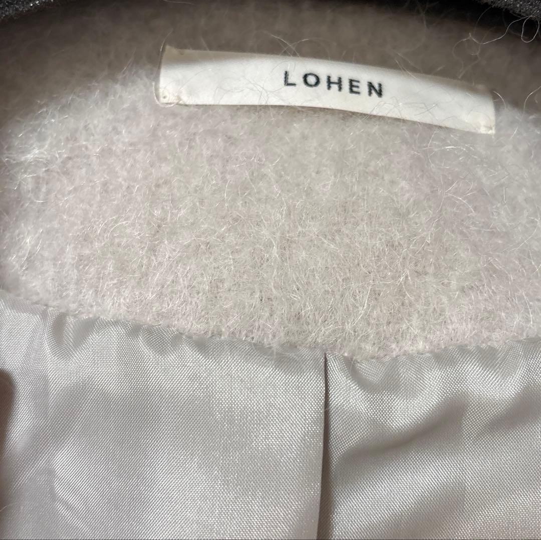 LOHEN ローヘン　シャギーカラーレスコート　ホワイト