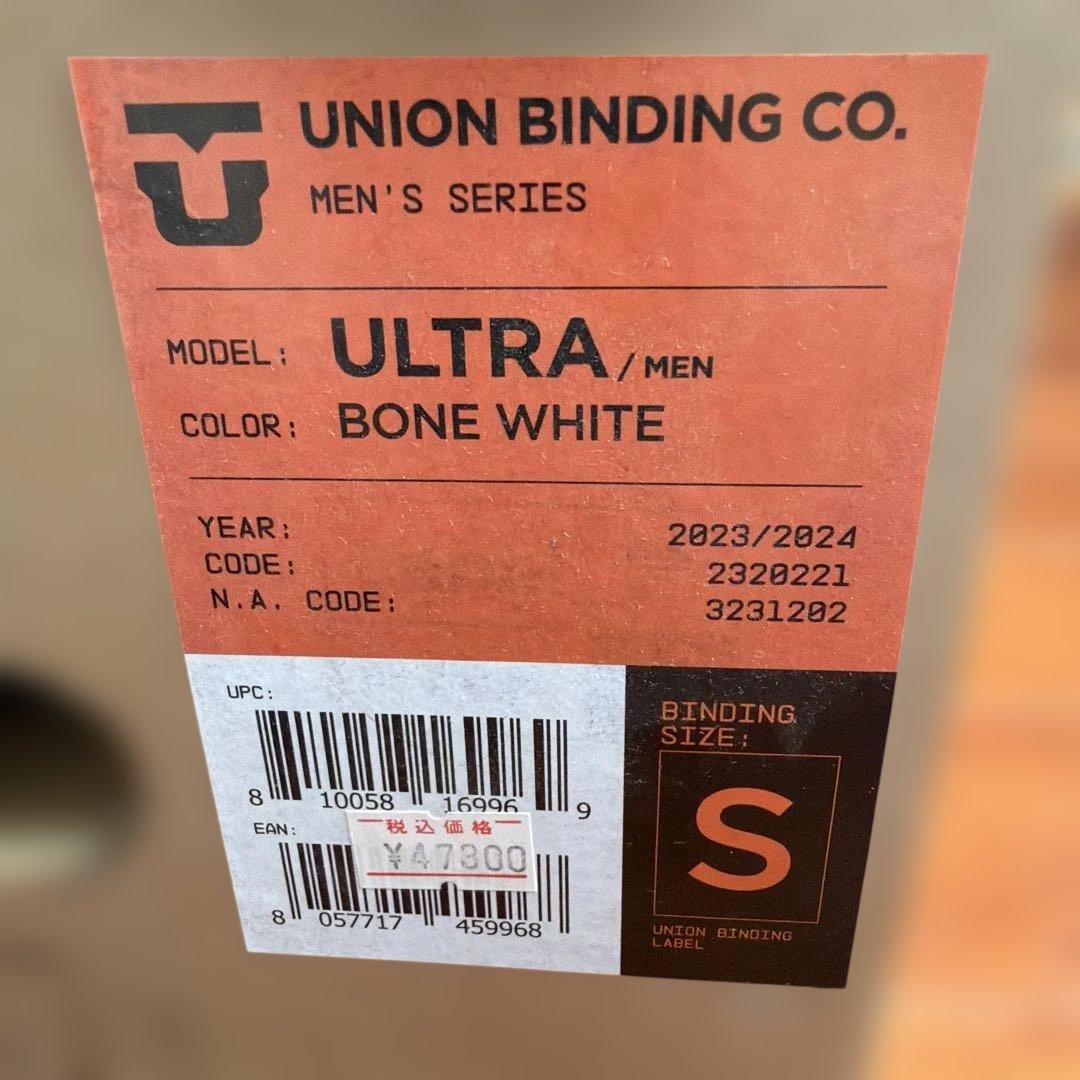 23-24 Union スノーボードビンディング ULTRA ホワイト sサイズ