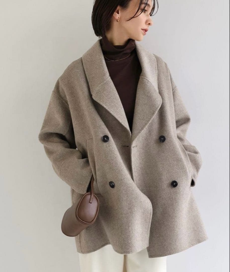 タイムセール‼️美品‼️andme evernavy ウールリバーPコート　M