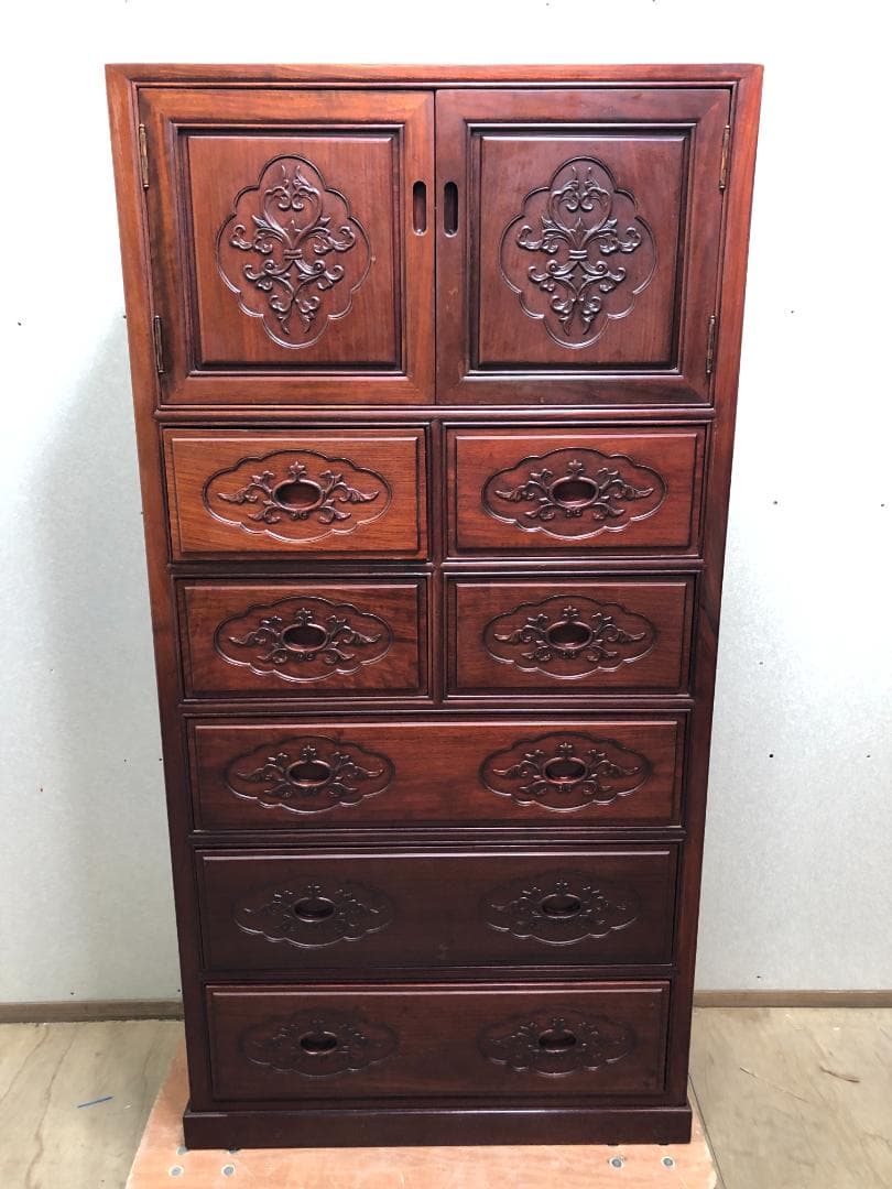 無垢材 チェスト 木製 収納家具 洋服タンス　アンティーク 　250309-3