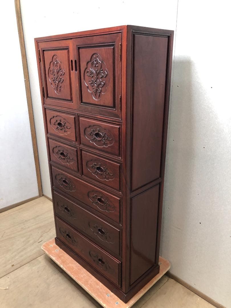 無垢材 チェスト 木製 収納家具 洋服タンス　アンティーク 　250309-3
