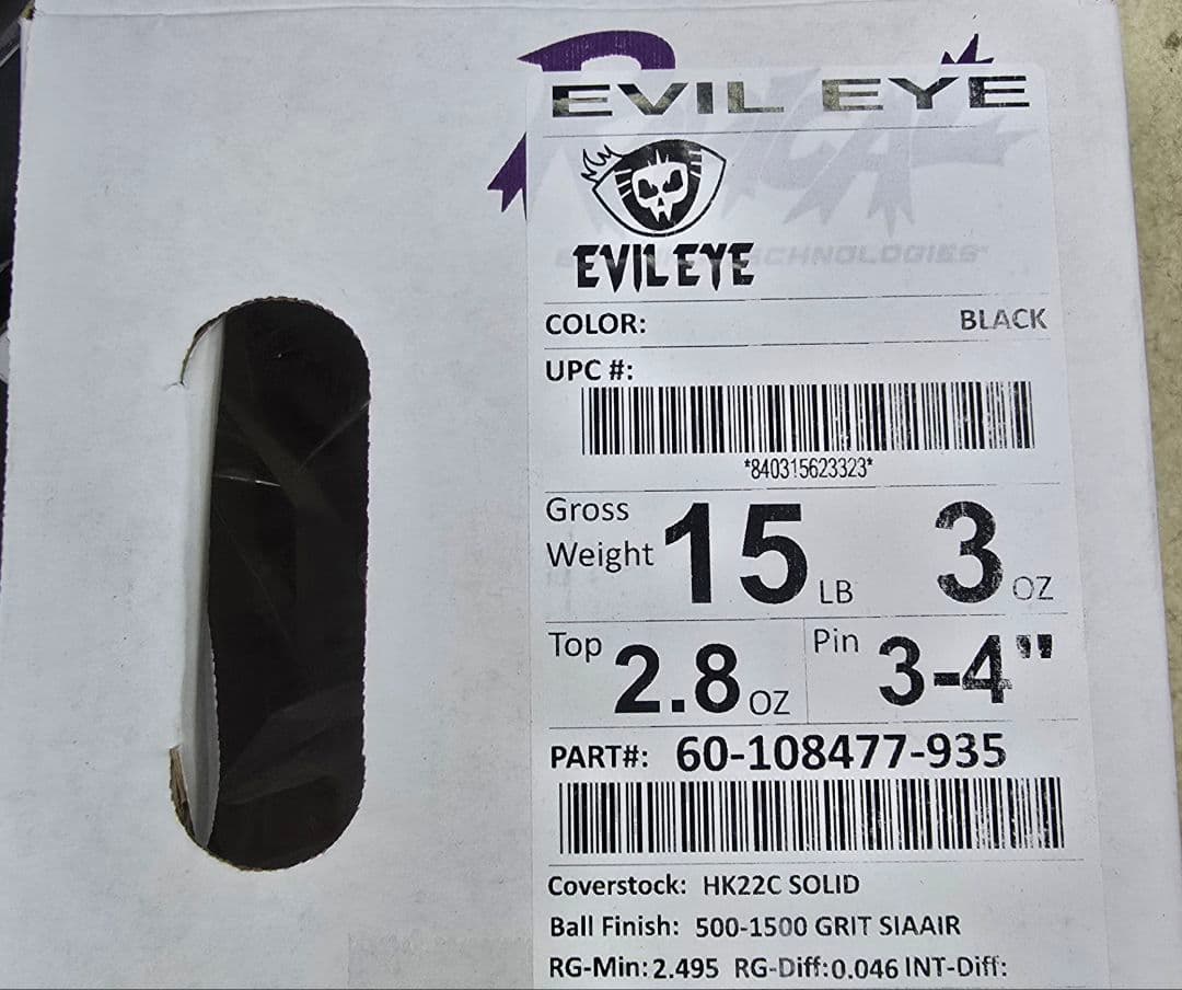 【最新作・メーカー完売】❝イービルアイ❞　ラディカル　ボウリング　１５ポンド