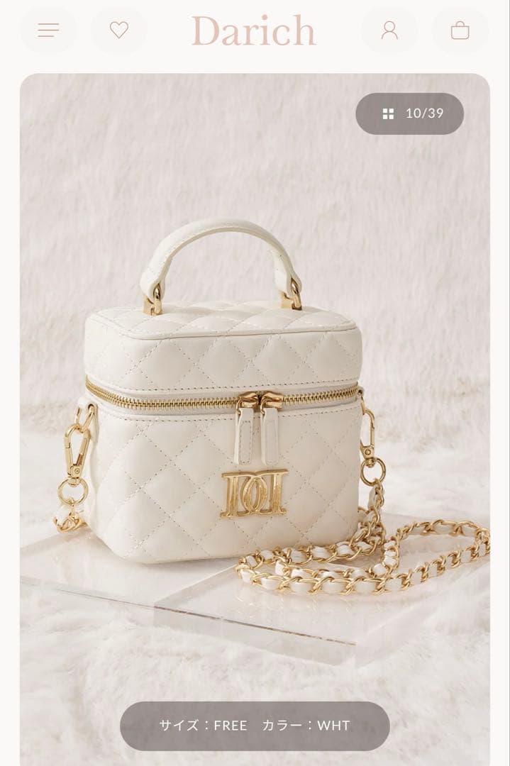 ダーリッチ　キルティングスクエアミニバッグ　darich