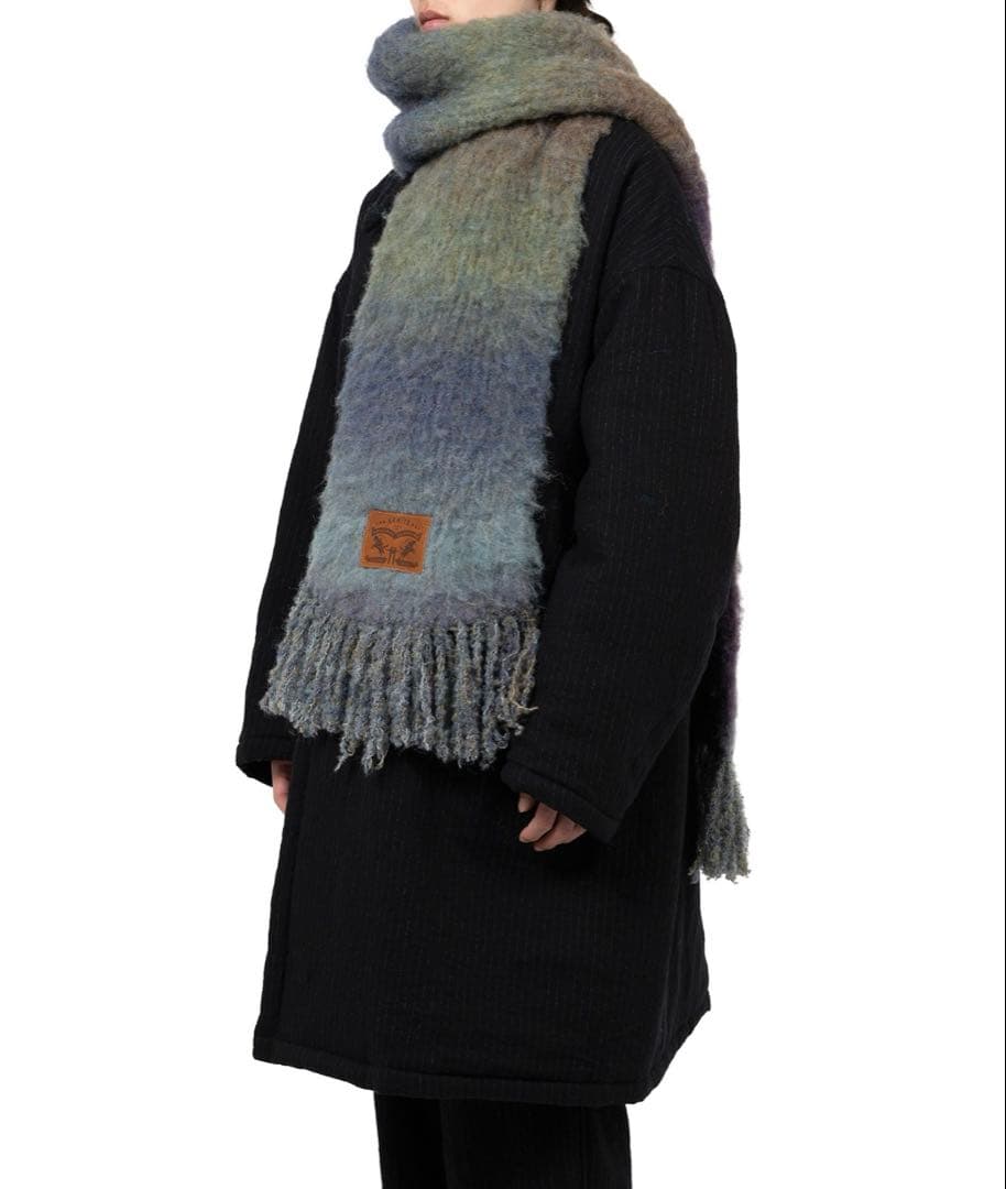 KAMIYA Gradation Knit Muffler blue マフラー