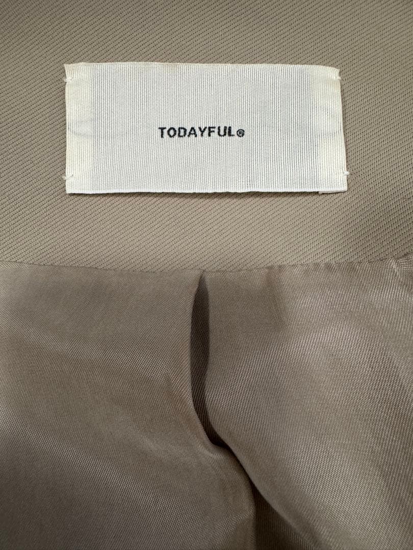 todayful Collarless Twill Jacket/ベージュ