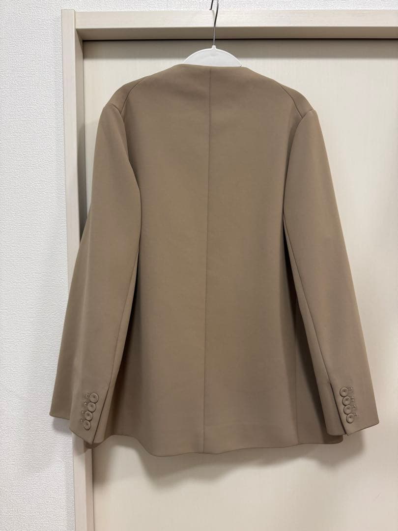 todayful Collarless Twill Jacket/ベージュ