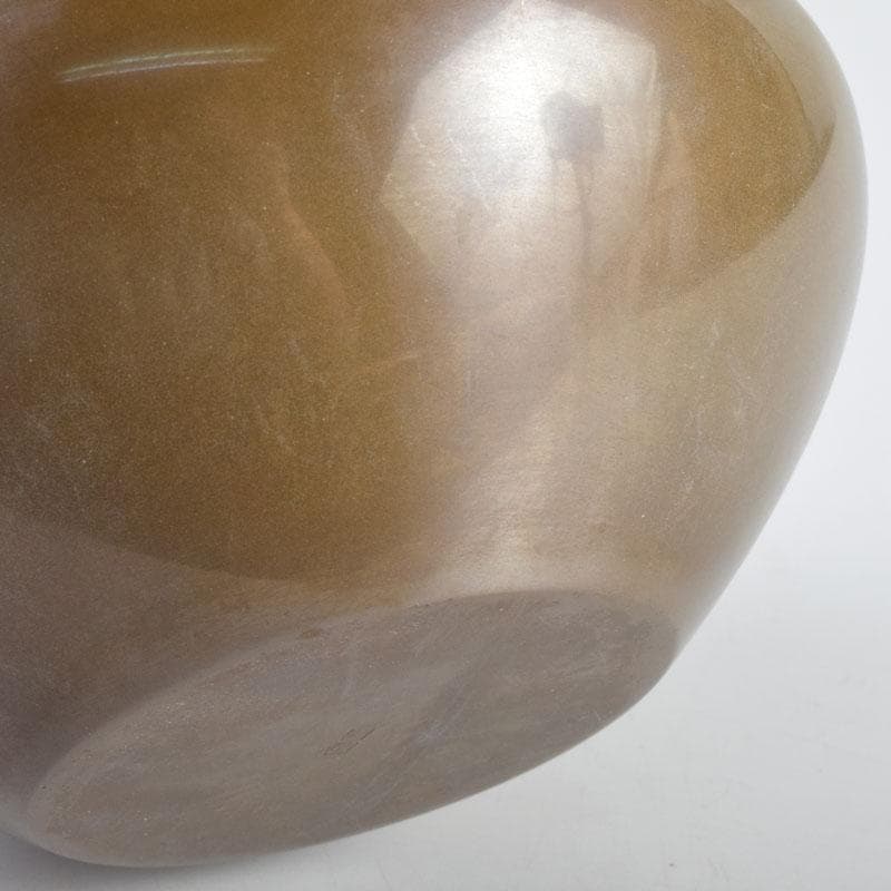 茶道具　高岡銅器　般若勘渓作　唐銅　唐草彫　建水　共箱　C　8980