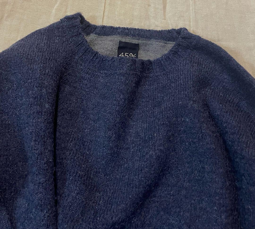 45r上質シェットランドウール二重織りチュニック ゆったり49500円新品同様