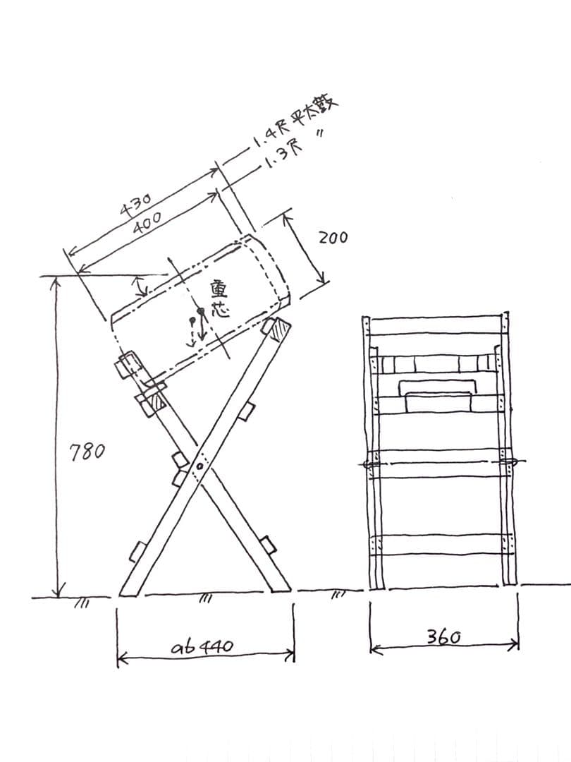 『ニコニコ様』専用　平太鼓用立奏台