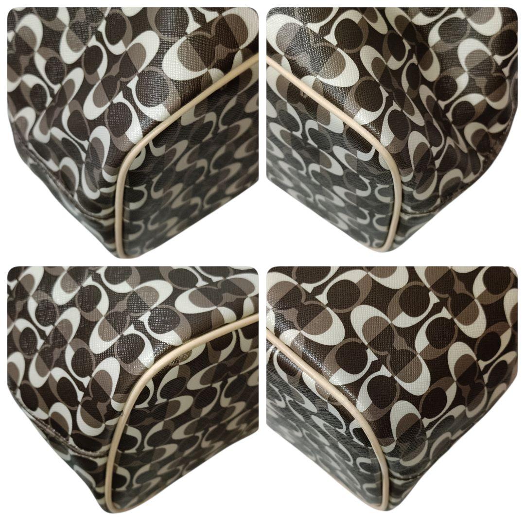 美品 正規品 コーチ トートバッグ PVCレザー シグネチャー 肩掛け 鞄