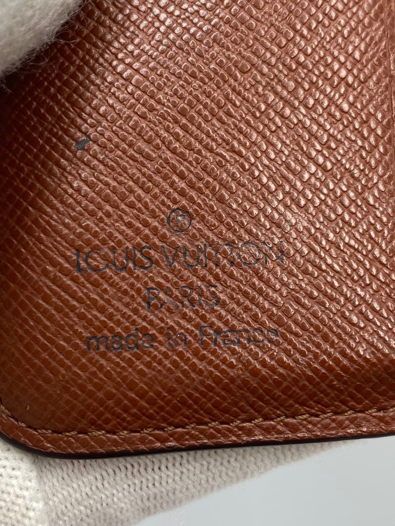 ルイヴィトン モノグラム コンパクトジップ 二つ折り財布 ブラウン