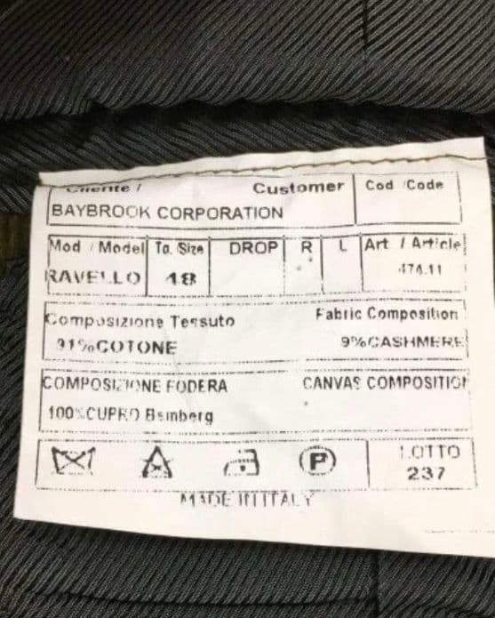 訳ありluigi borrelli コーデュロイコート　48
