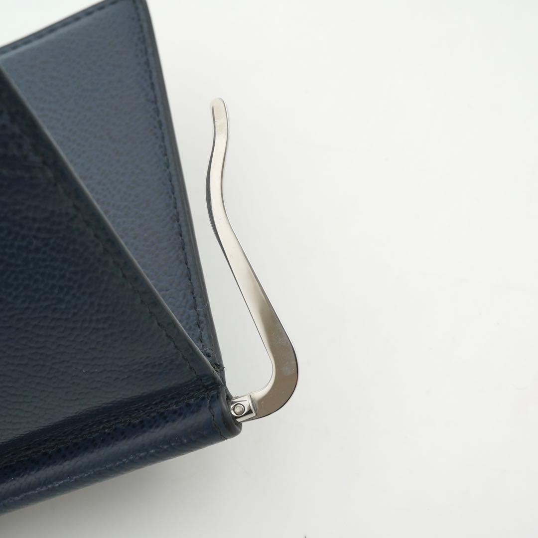 極美品　PRADA プラダ　マネークリップ　三角プレート　トライアングル　シボ革