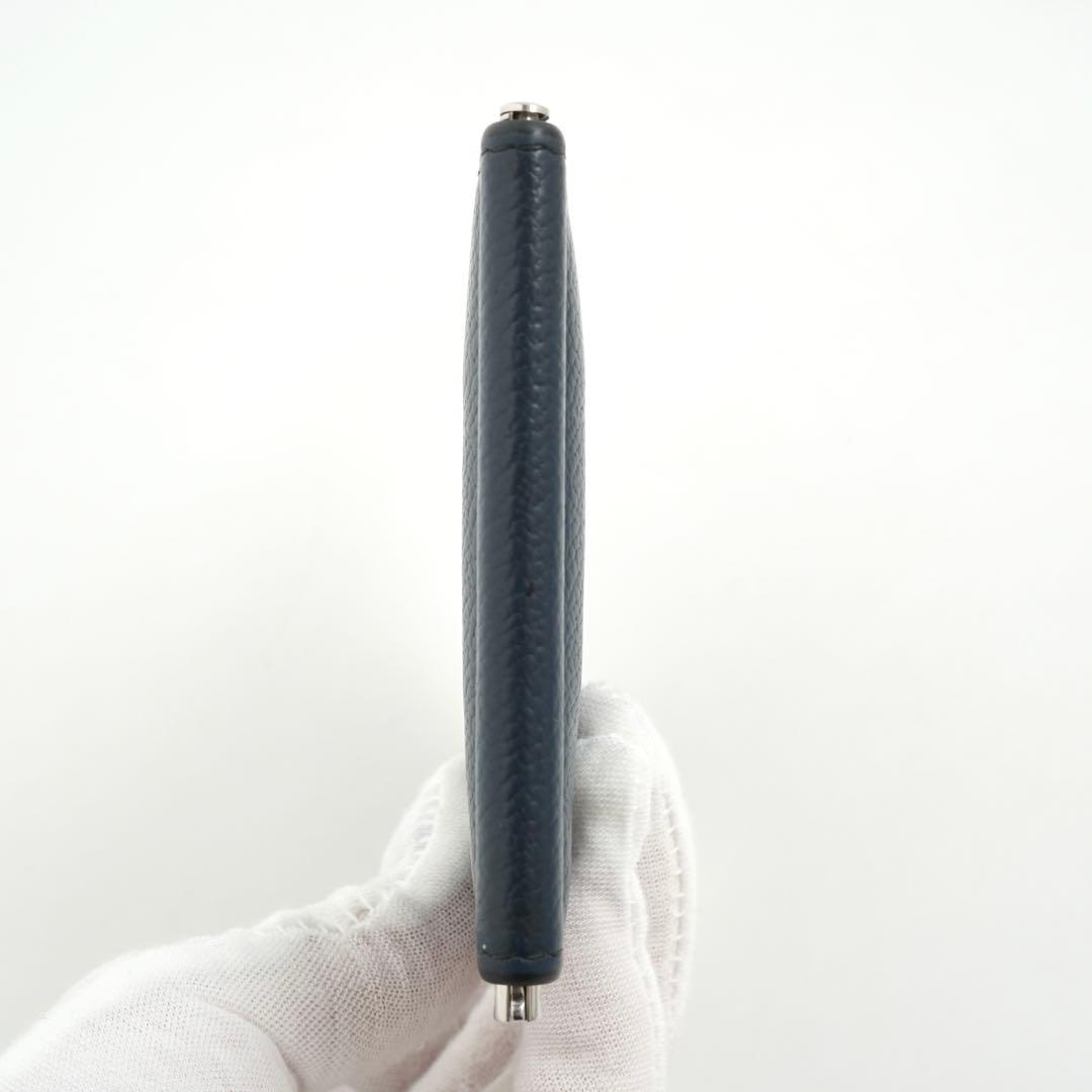 極美品　PRADA プラダ　マネークリップ　三角プレート　トライアングル　シボ革