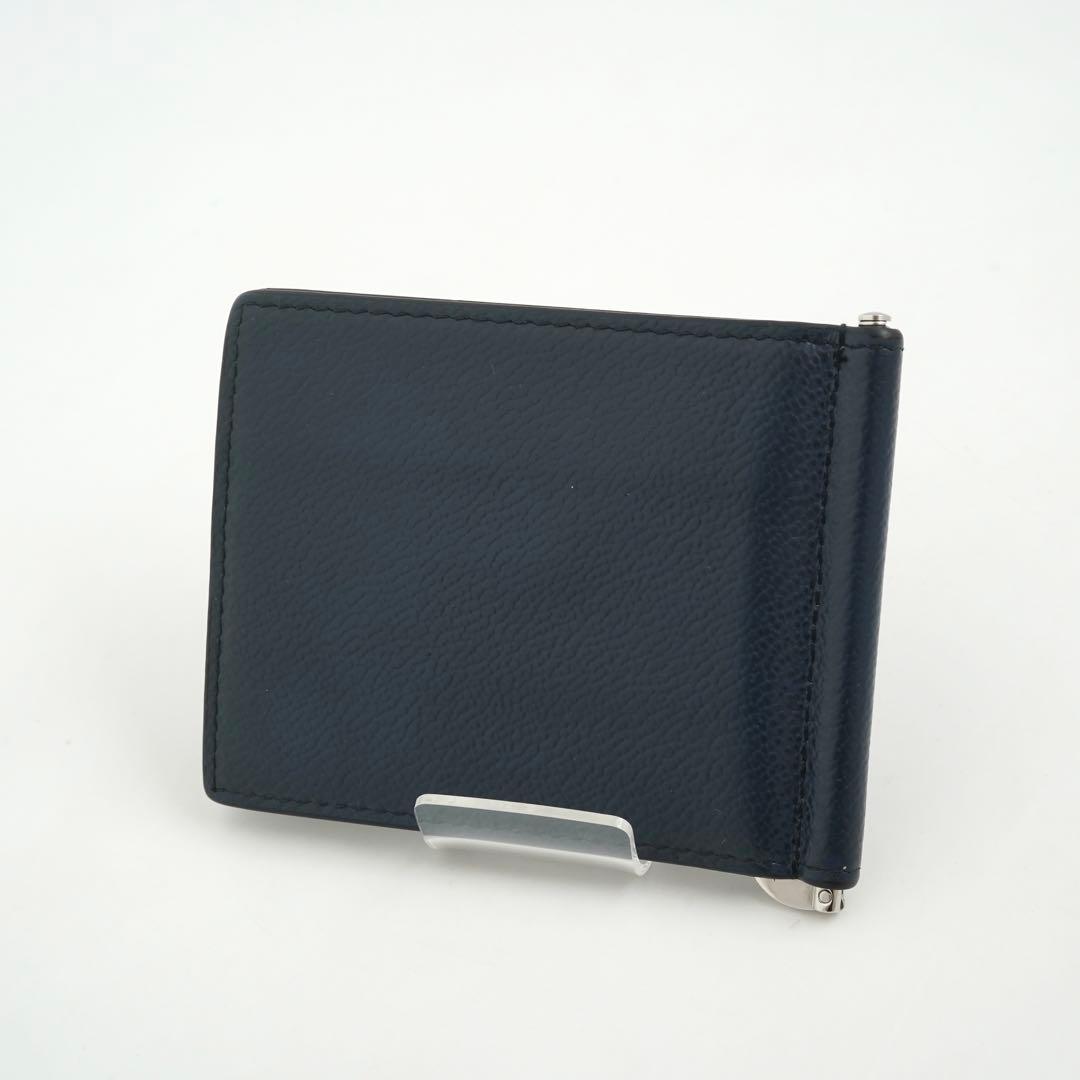 極美品　PRADA プラダ　マネークリップ　三角プレート　トライアングル　シボ革