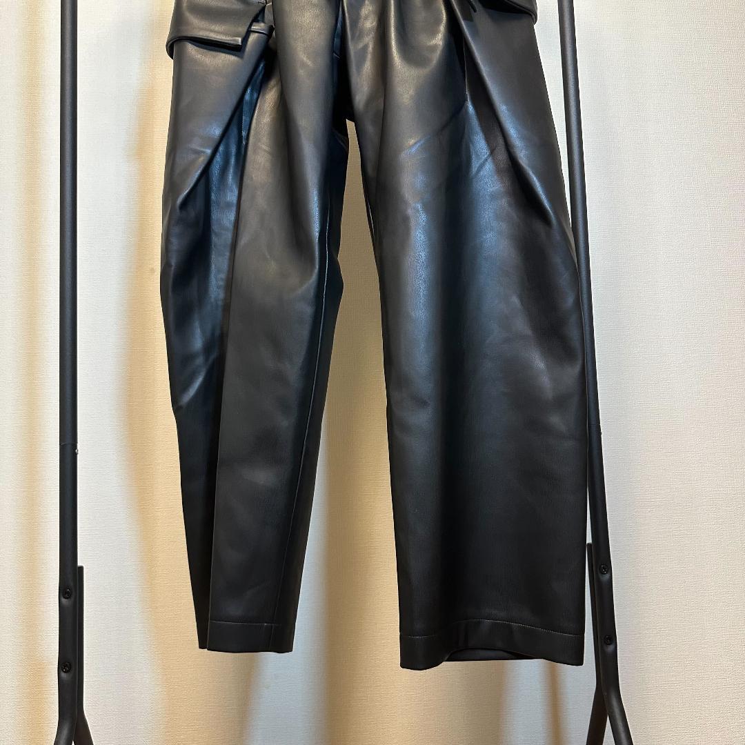 sacai サカイ 25AW フェイクレザーパンツ 黒 サイズ1