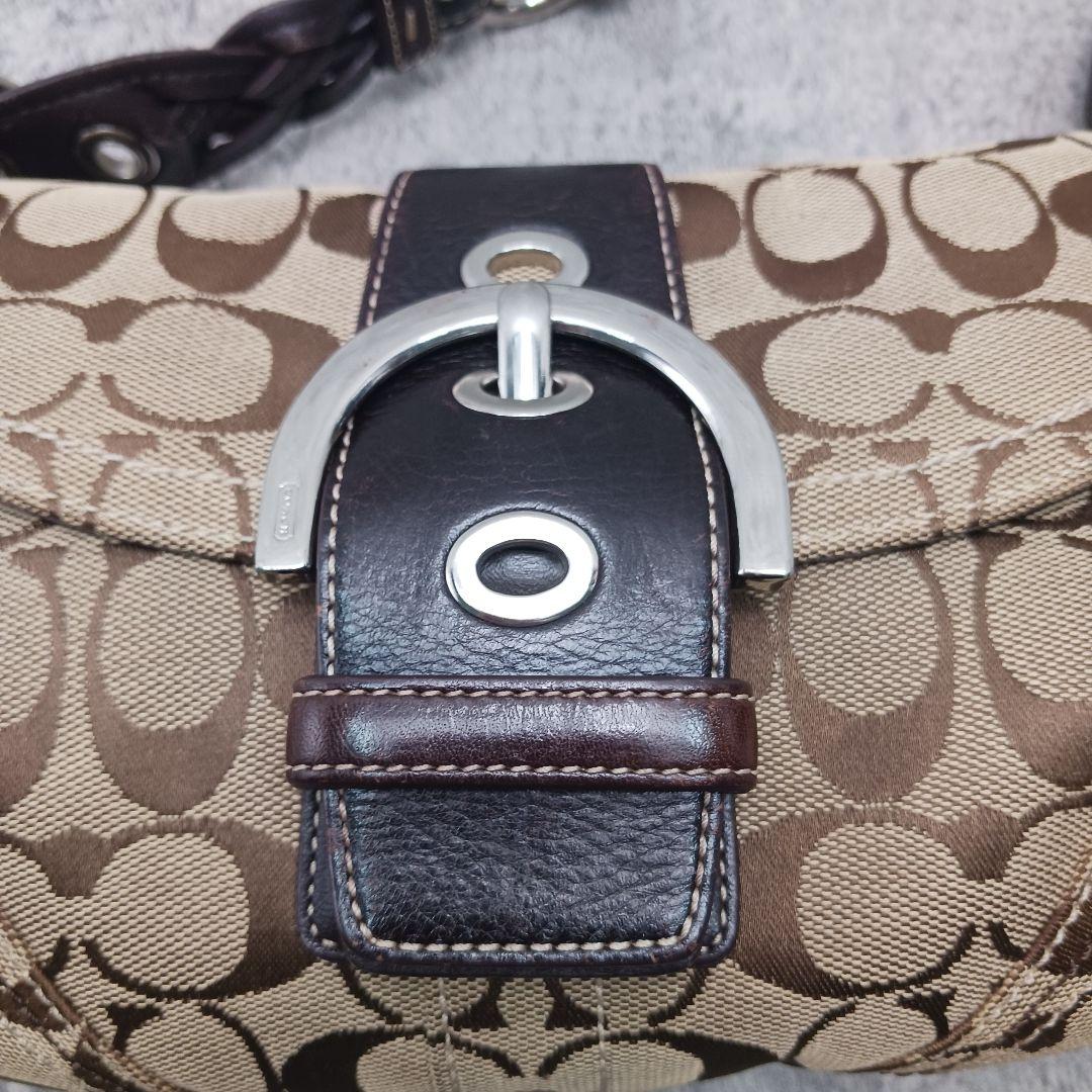 ​美品✨コーチ ソーホー シグネチャー ハンドバッグ 06171 キャンバス 茶