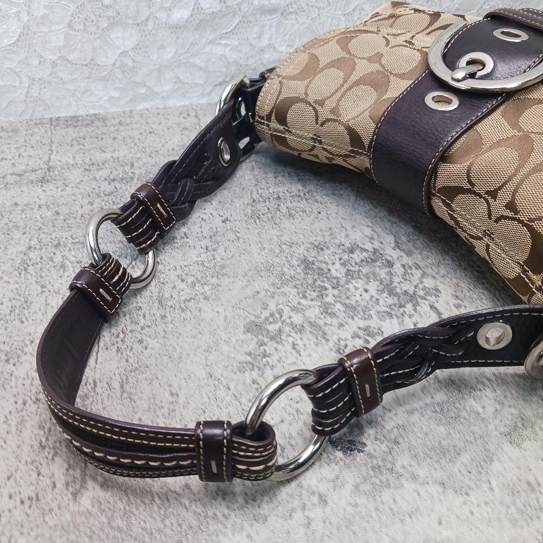 ​美品✨コーチ ソーホー シグネチャー ハンドバッグ 06171 キャンバス 茶