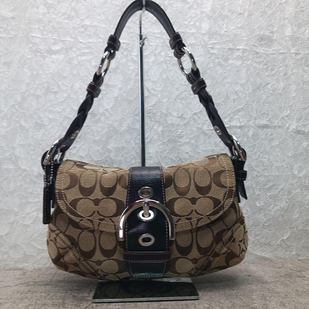 ​美品✨コーチ ソーホー シグネチャー ハンドバッグ 06171 キャンバス 茶