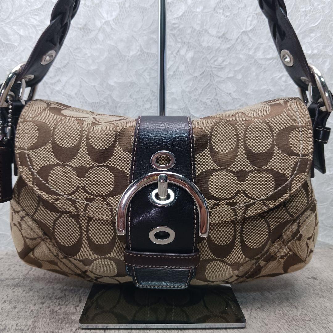 ​美品✨コーチ ソーホー シグネチャー ハンドバッグ 06171 キャンバス 茶