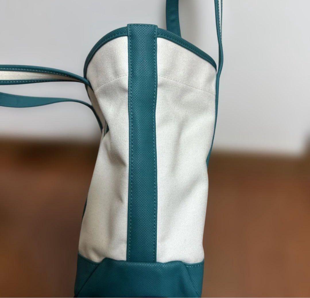 ポーター　トートバッグ ホワイト/ターコイズ キャンバス　ポーターガール