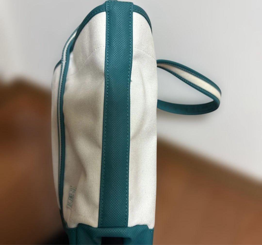 ポーター　トートバッグ ホワイト/ターコイズ キャンバス　ポーターガール