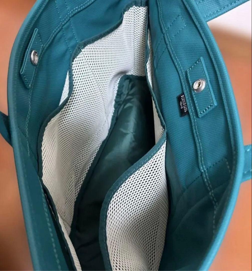 ポーター　トートバッグ ホワイト/ターコイズ キャンバス　ポーターガール