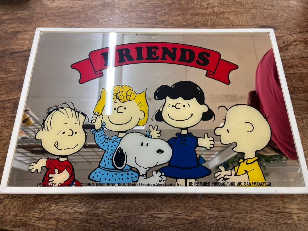 K◇SNOOPY　PEANUT　スヌーピー　ピーナッツ　レトロ　壁掛け鏡　ミラー
