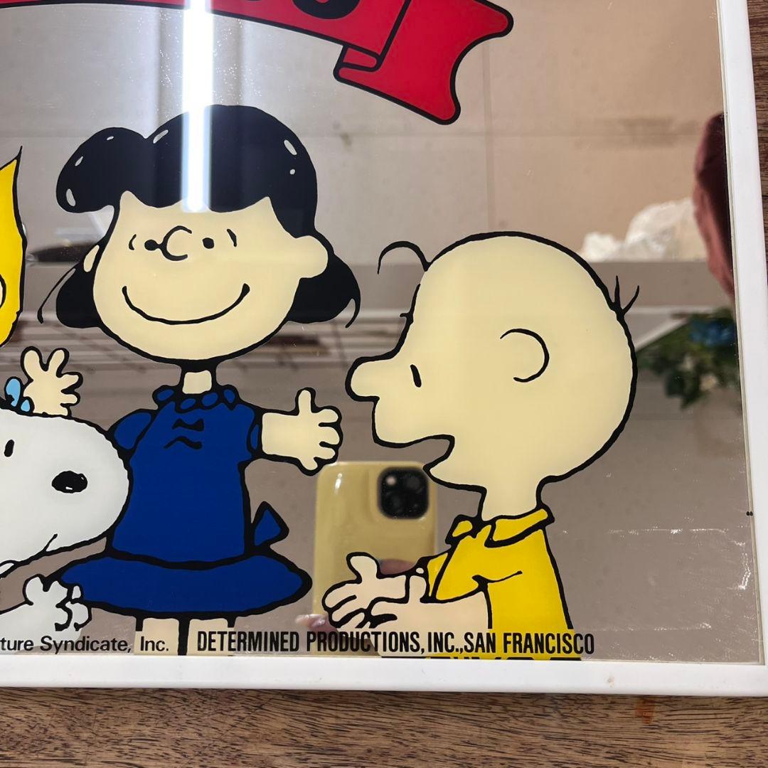 K◇SNOOPY　PEANUT　スヌーピー　ピーナッツ　レトロ　壁掛け鏡　ミラー