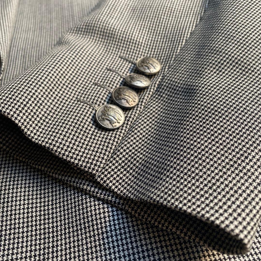 【美品】Burberrys バーバリー ダブルプレスト テーラードジャケット 銀