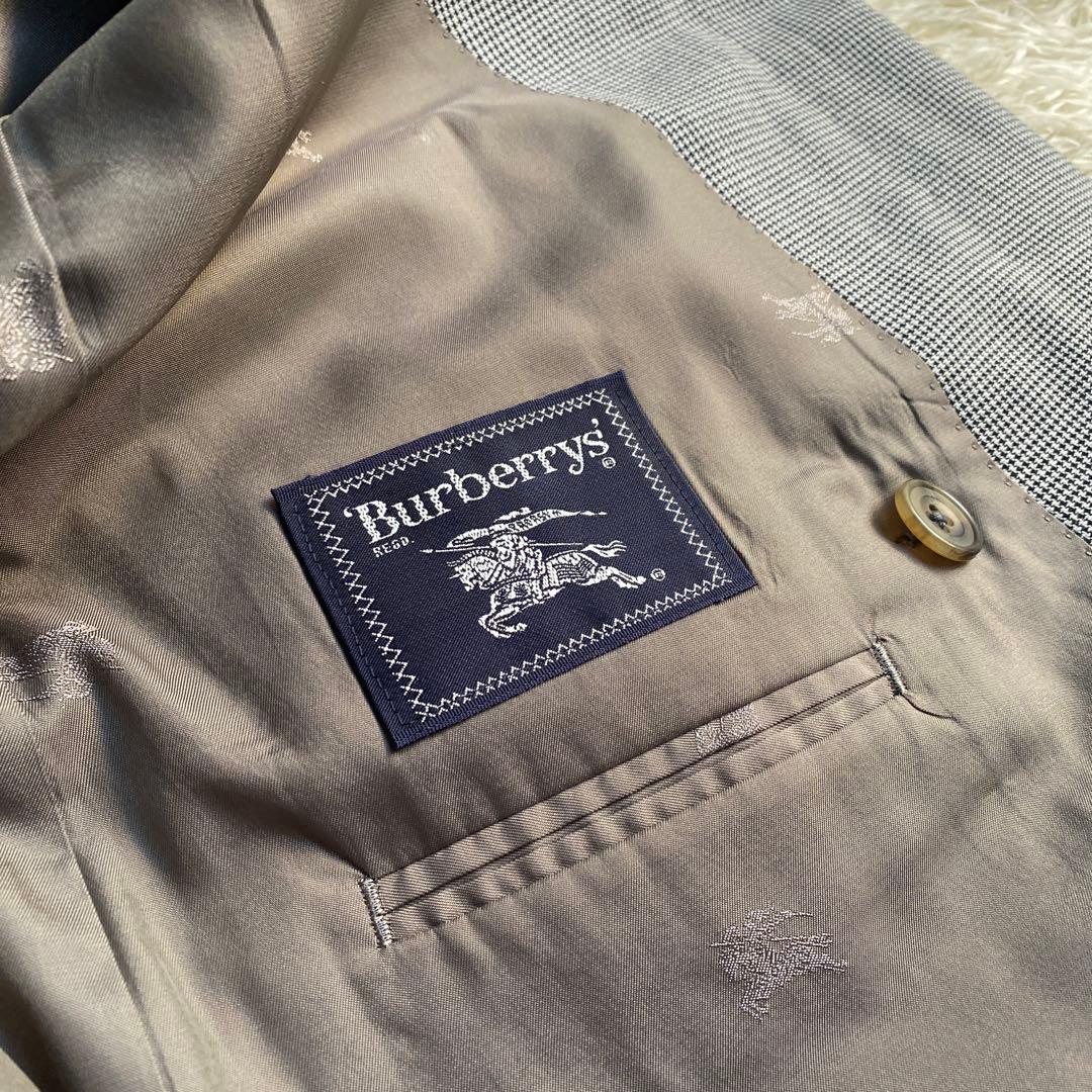 【美品】Burberrys バーバリー ダブルプレスト テーラードジャケット 銀