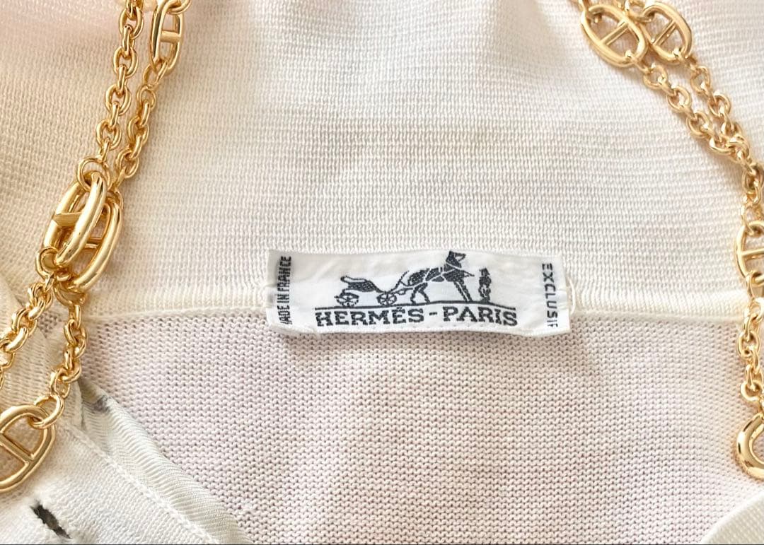 美品 エルメスHERMÈS シャンティイ CHANTILLY競馬場 シルクシャツ
