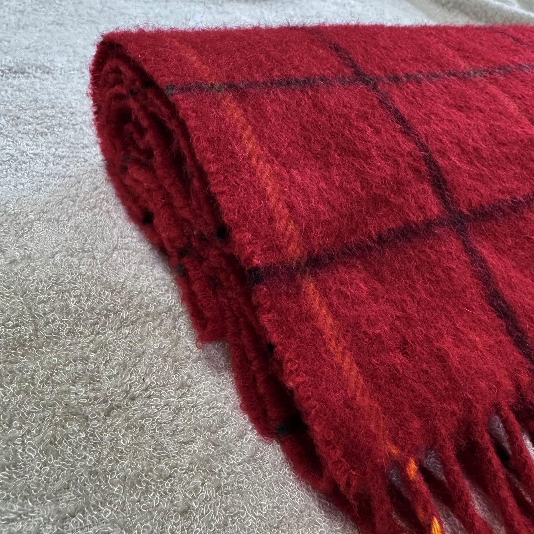 Burberry's カシミヤ100% バーバリー 赤 チェック柄 マフラー