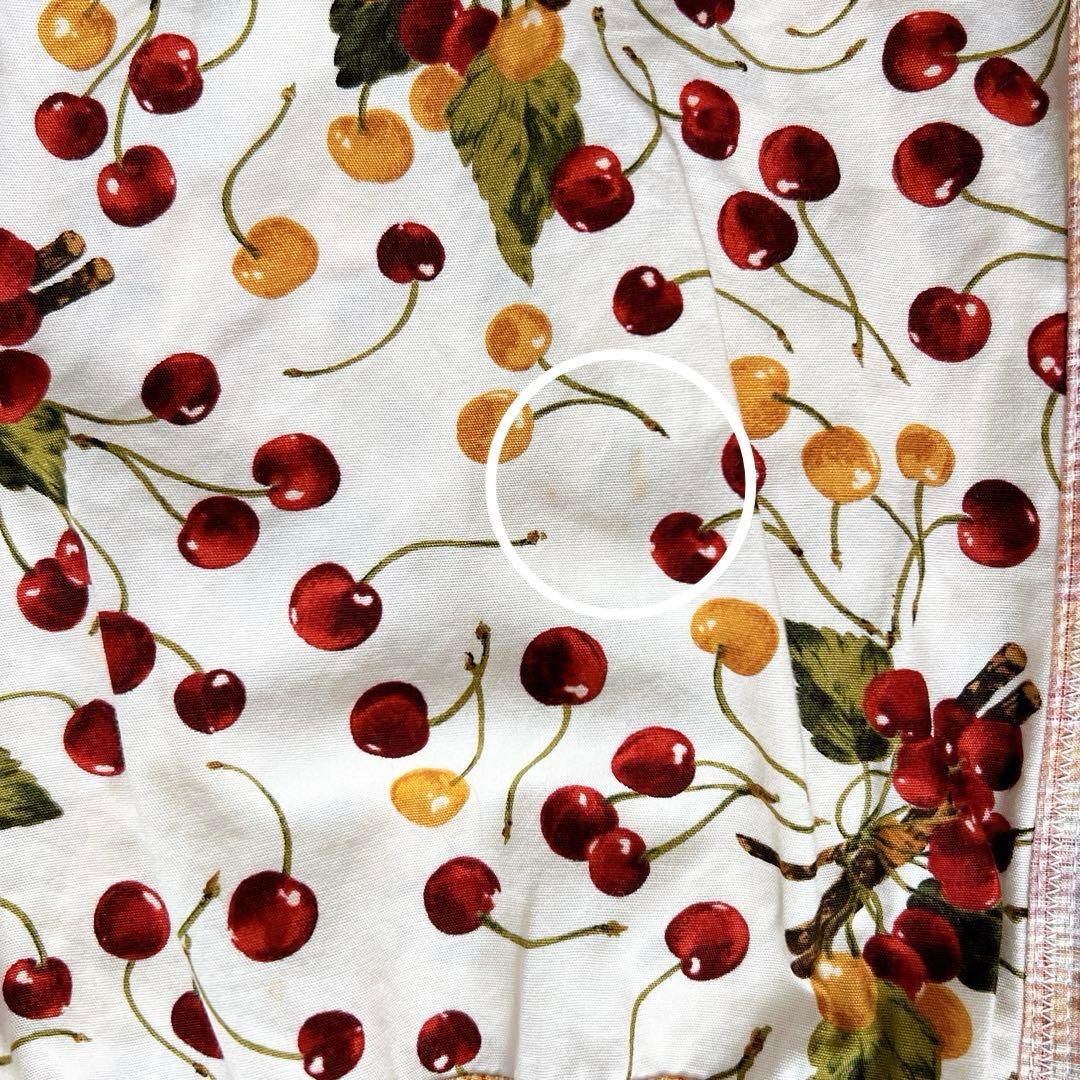 PINK HOUSE　チェリー柄　チェック柄　パッチワーク　エプロンスカート