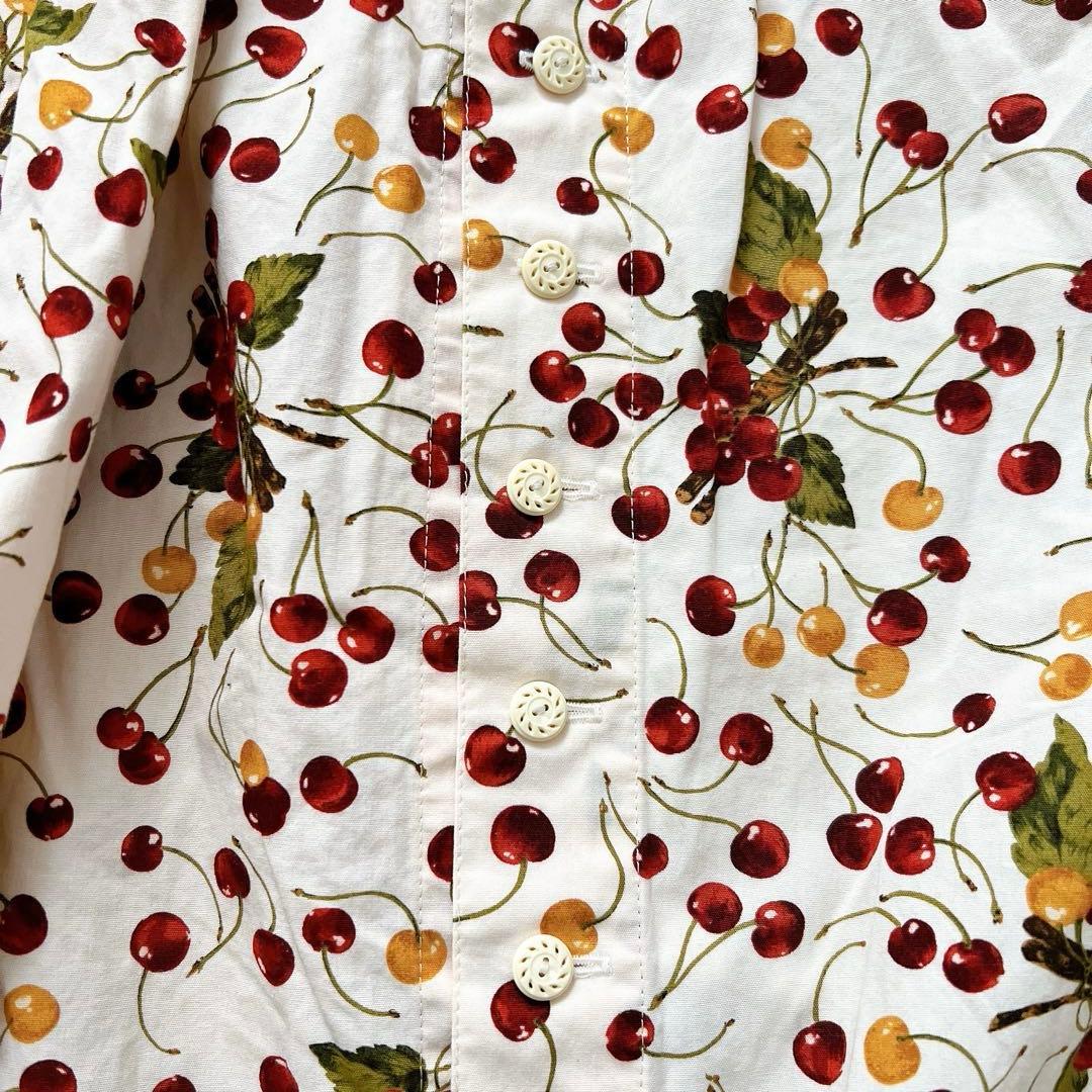 PINK HOUSE　チェリー柄　チェック柄　パッチワーク　エプロンスカート