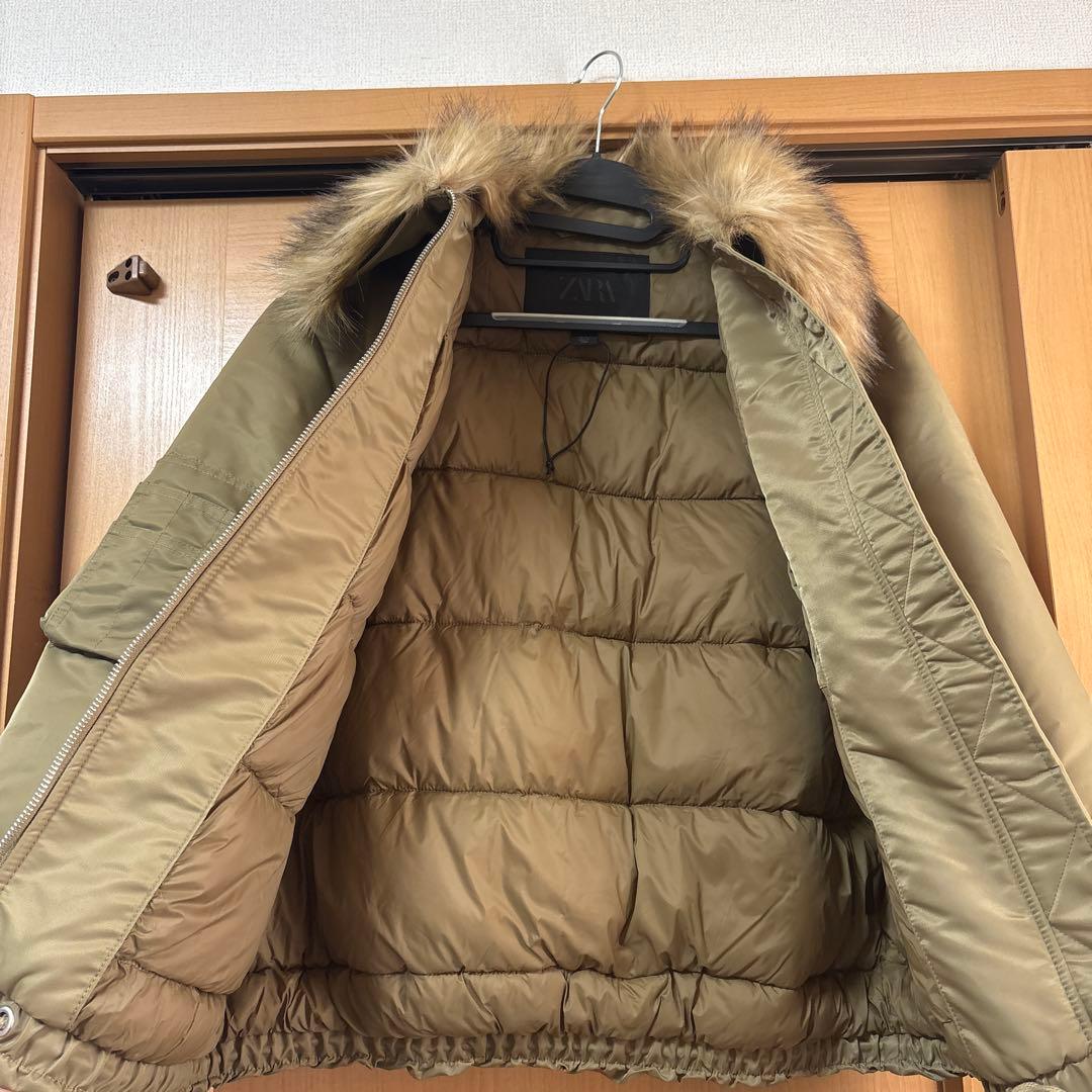 【新品未使用】ZARA ザラ　フェイクファー襟ボンバージャケット　S